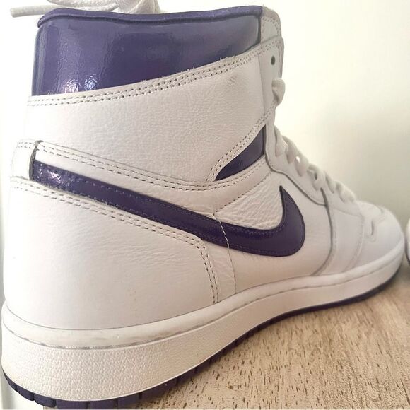 Nike Jordan 1 Purple High Top Leather Sneakers Size 11.5 - Picture 9 of 13
